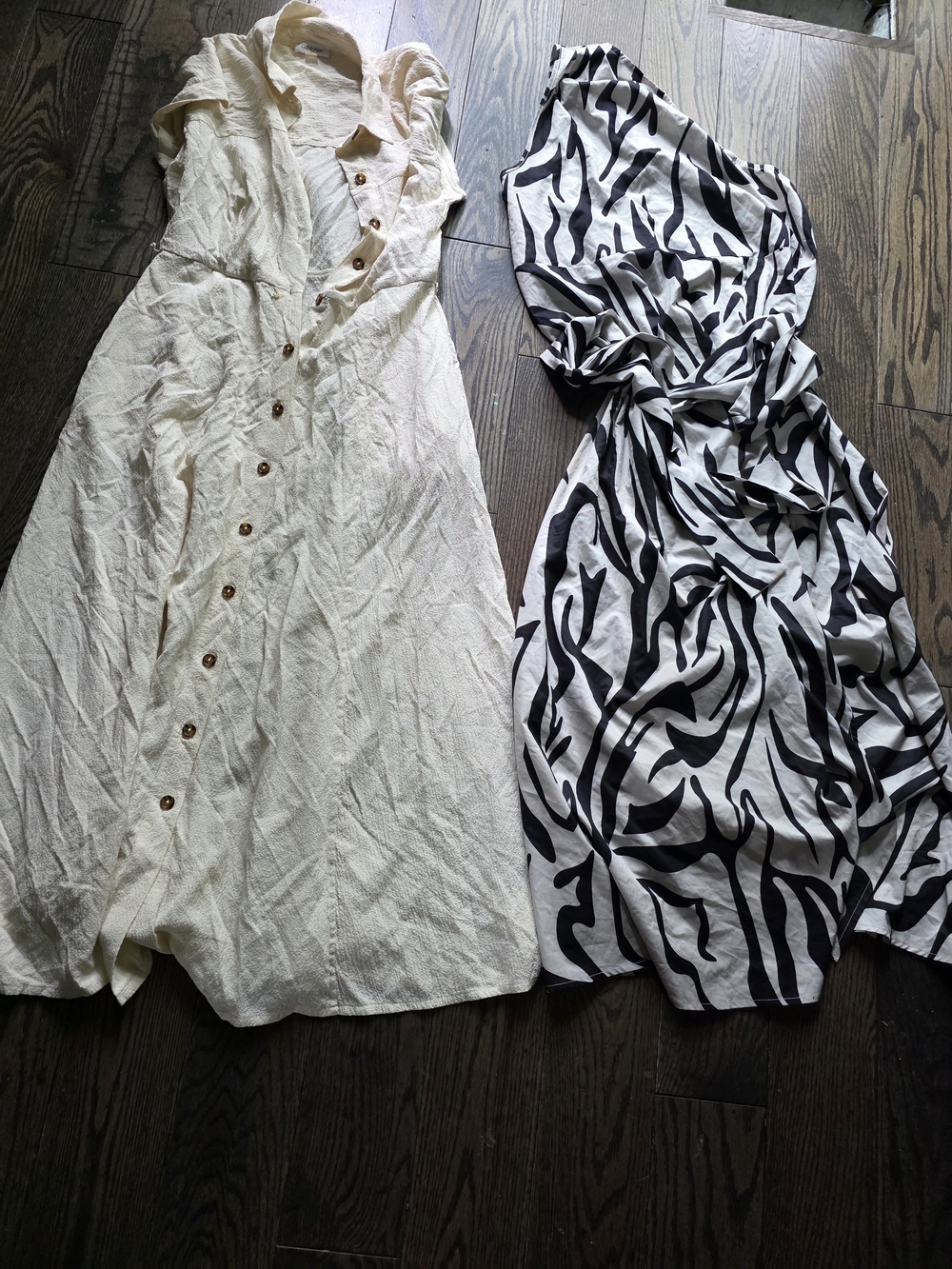 8Calvin Klein Cream Button-Front Ling Dress Bundle